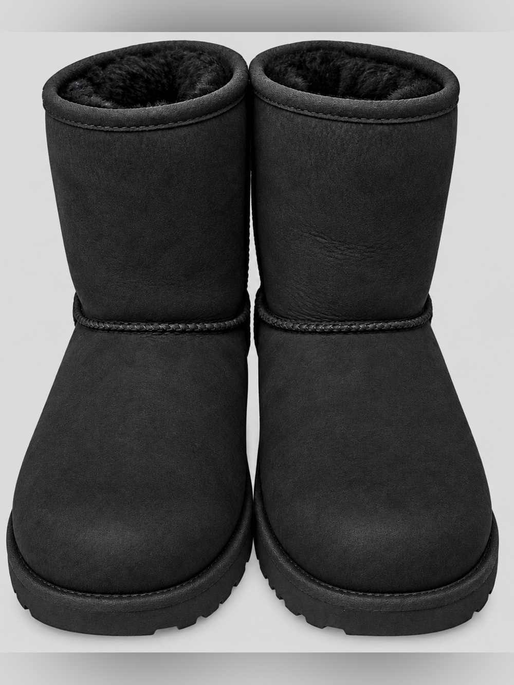 UGG Girl’s Size 4 Black on Black Shearling-Lined Winter Boots